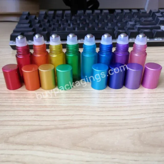 5ml Colorful Matte Roll On Glass Bottle Colorful Frosted Perfume Roller Bottle