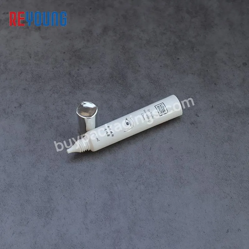 5ml Custom White Plastic Squeeze Soft Tubes Cosmetic Packaging With Nozzle Head For Eye Cream