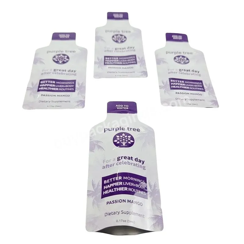 5ml Die Cut Mylar Foil Bag Supplement Powder Pouch Bottled Shaped Sachet For Energy Drink