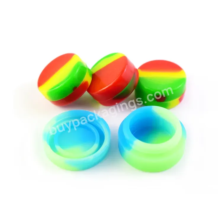 5ml Non-stick Mixed Silicone Multicolor Concentrate Jar Containers With Cap Glass Concentrate Container Jar