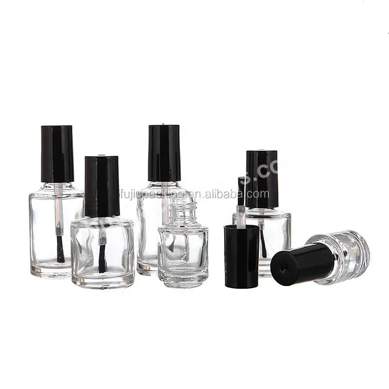 5ml/10ml/15ml Transparent Glass Nail Polish Bottle Empty With Lid Brush Cosmetic Containers Nail Glass Bottles With Brush