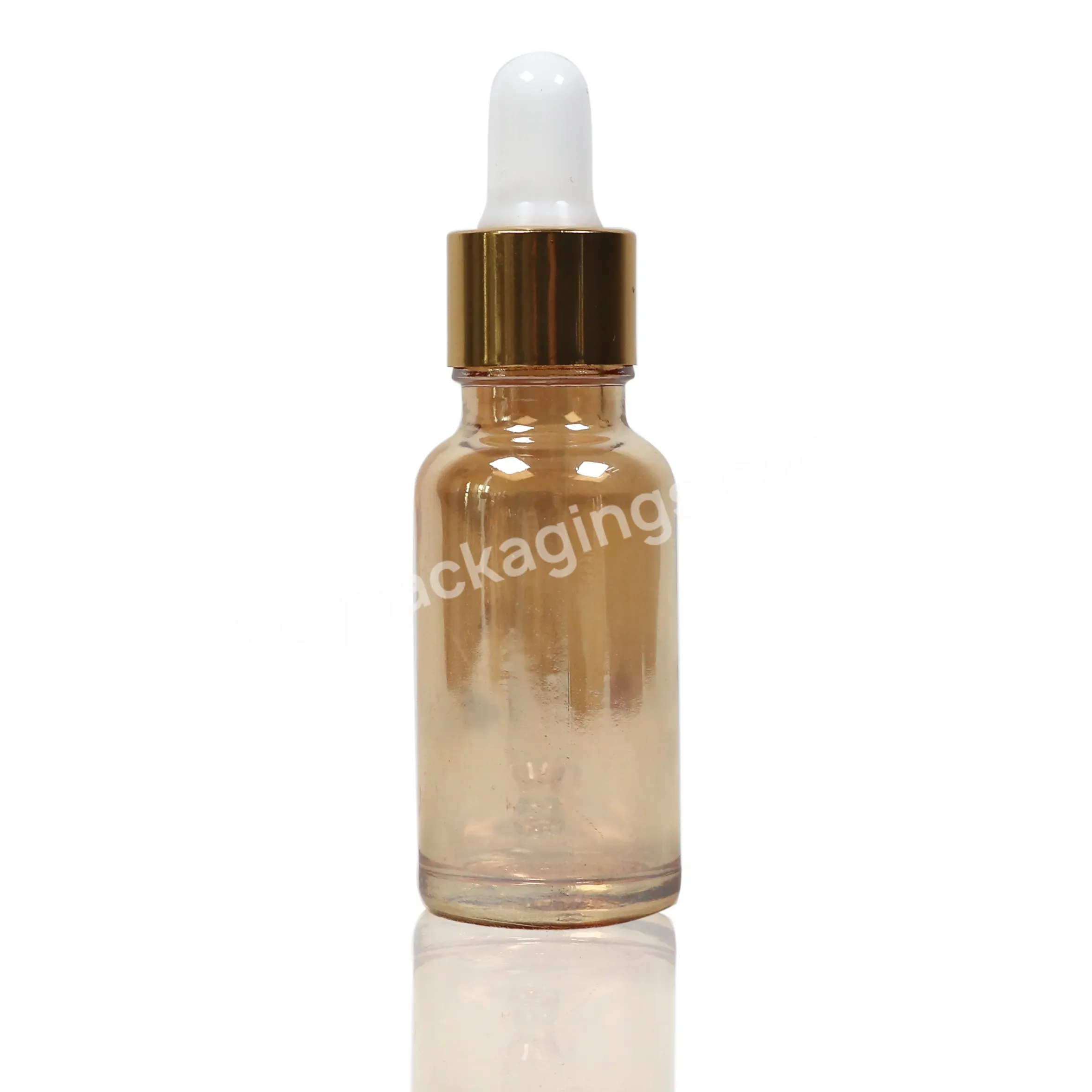 5ml,10ml,15ml,20ml,30ml,50ml,100ml Gold Essential Oil Bottle Dropper Glass Bottle