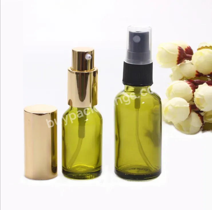 5ml/10ml/15ml/30ml/50ml Glass Refillable Empty Perfume Spray Olive Green Bottle Face Lotion Atomizer For Travel