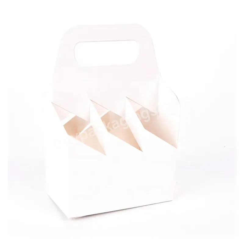 6 Bottle A Set Wine Carrier Box Red Wine Packaging Box Custom White Card Foldable Box For Wine