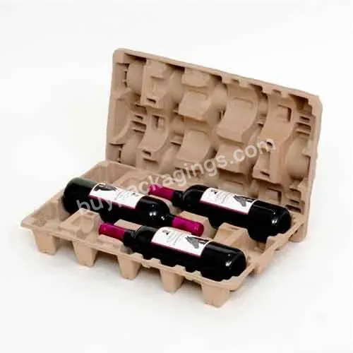 6 Bottle Molded Pulp Wine Shipper Complete Heavy Duty Wine Packaging Moulded Pulp Products Can Be Customized