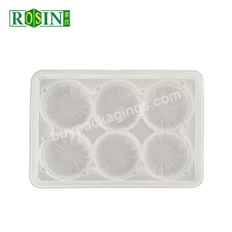 6 Cavity Clear Plastic Mochi Cake Plastic Packaging Container Tray