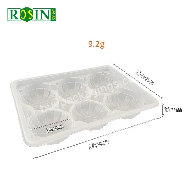 6 Cavity Clear Plastic Mochi Cake Plastic Packaging Container Tray