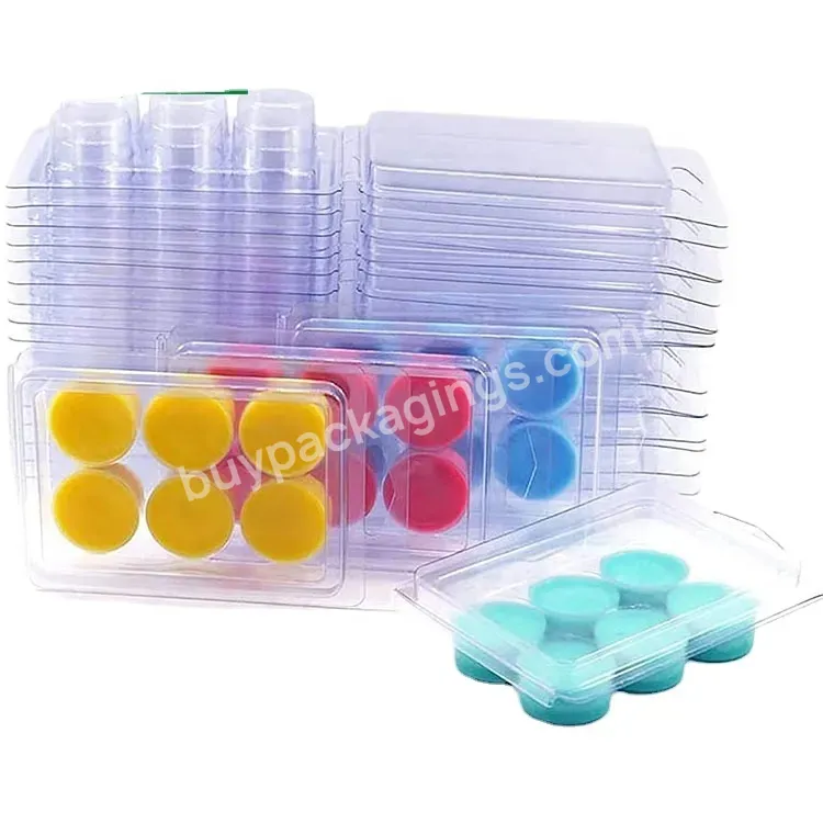 6 Cavity For Wax Melt Clear Pet Clamshell Wax Melt Heart Container Blister Plastic Tray Wax Melt Clamshell