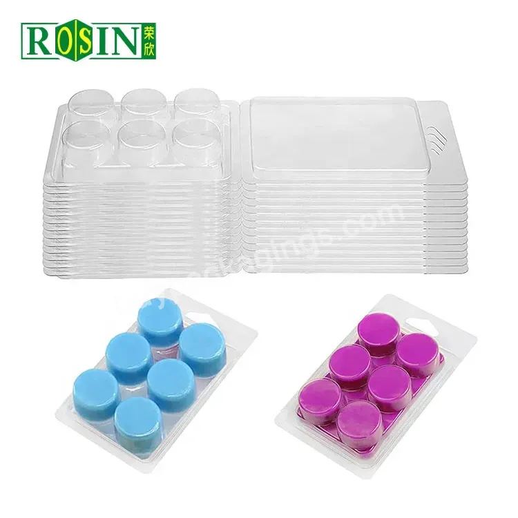 6 Cavity For Wax Melt Clear Pet Clamshell Wax Melt Heart Container Blister Plastic Tray Wax Melt Clamshell