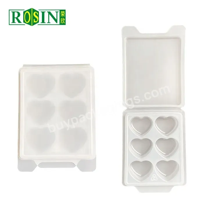 6 Cavity Frosted Heart Shape Empty Wax Melt Clamshell Packaging Plastic