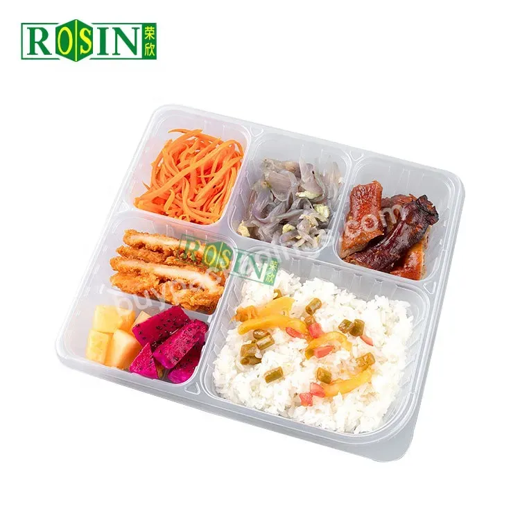 6 Compartments Microwave Disposable Reusable Lunch Box Plastic Food Meal Prep Container With Lid For Food Packaging