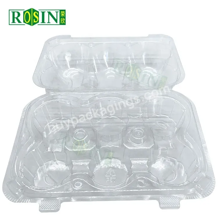 6 Count Hinged Clamshell Transparent Plastic Dessert Pastry Muffin Cookie Cupcake Packaging Box Manufacturer