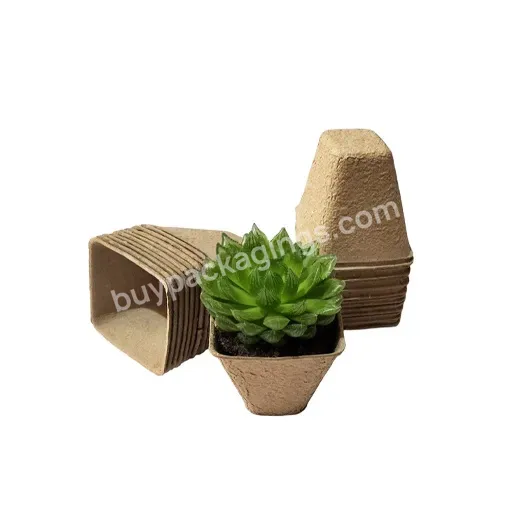 6-hole Nursery Cup Pots Seed Starter Tray Easy Transplanting Seedlings Moulded Paper Pulp Packaging