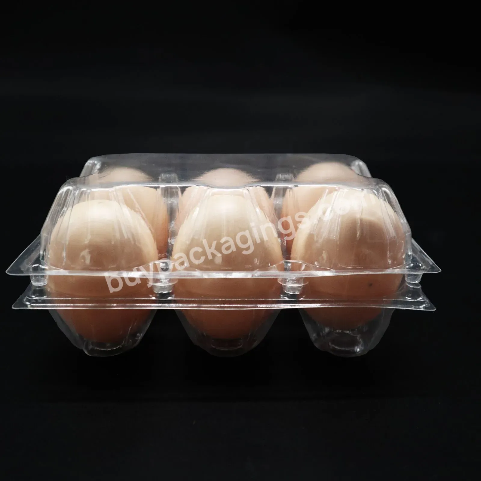 6 Holes Empty Clear Disposable Plastic Chicken Egg Cartons Packaging Tray Suppliers For Sale