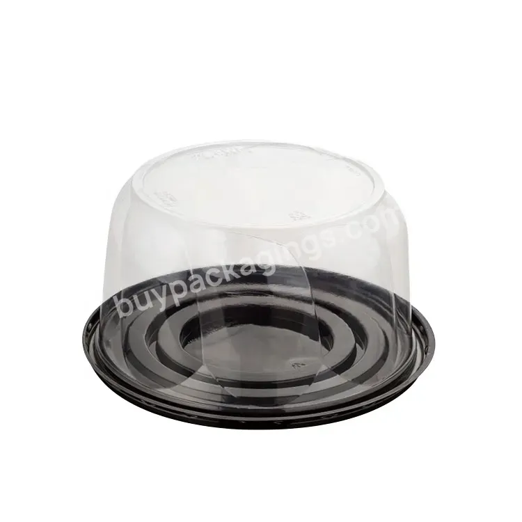 6 Inch Dome Black Bottom Transparent Lid Plastic Birthday Christmas Cake Box Supplies