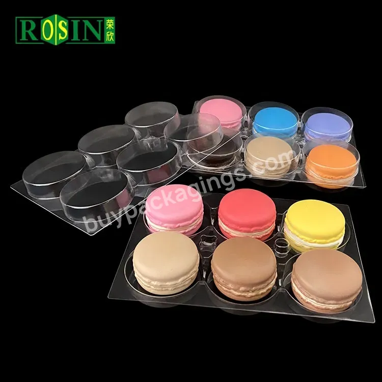 6 Macaron Pet Clear Blister Plastic Macaron Insert Tray Container Oem Custom Macaron Packaging Gift Box