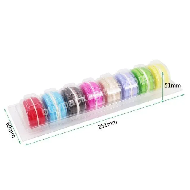 6 Macaron Pet Food Grade Plastic Tray Insert Packaging Custom Disposable Blister Clear Package Macaron Flat Tray