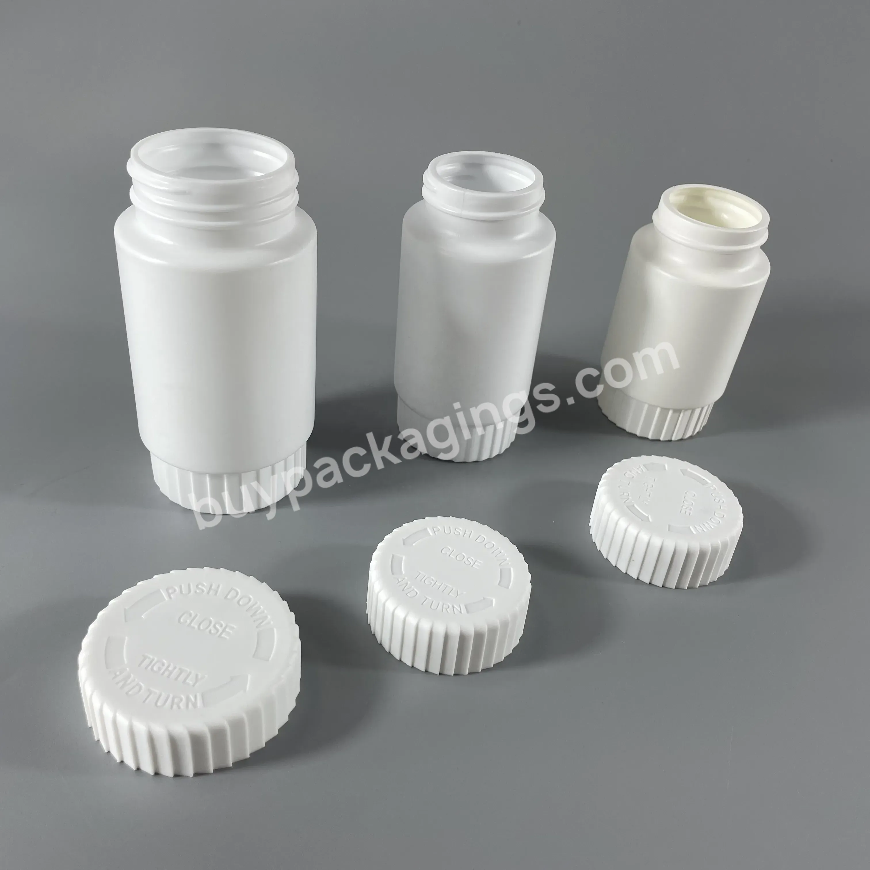 60cc 100cc 150cc 225cc Pe Plastic Bottle Round White With Child Proof Cap Bottle Medicine/drug/supplement/pill Food Bottle