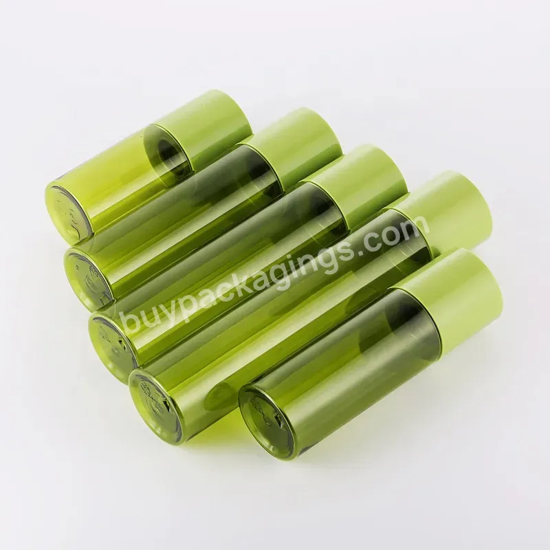 60ml 100ml 120ml 150ml 180ml Green Plastic Pet Cosmetic Bottles With Orifice Reducer Cap For Essence Toner Bottles