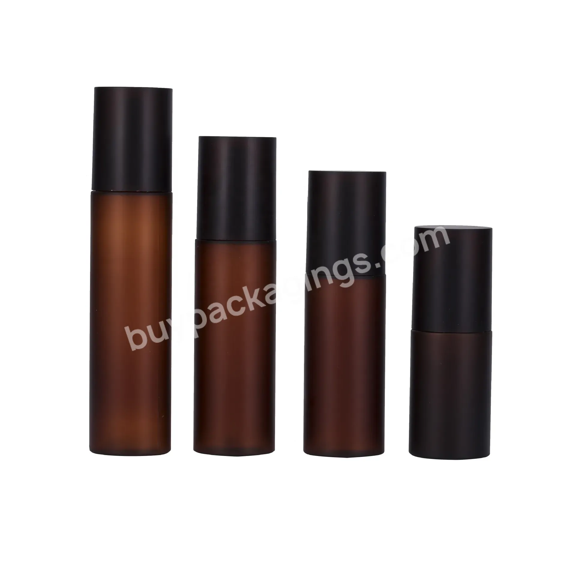 60ml 100ml 120ml 150ml 2oz 4oz 5oz Matte Frosted Dark Amber Brown Plastic Pet Fine Mist Sprayer Pump Bottle With Matte Black Ove