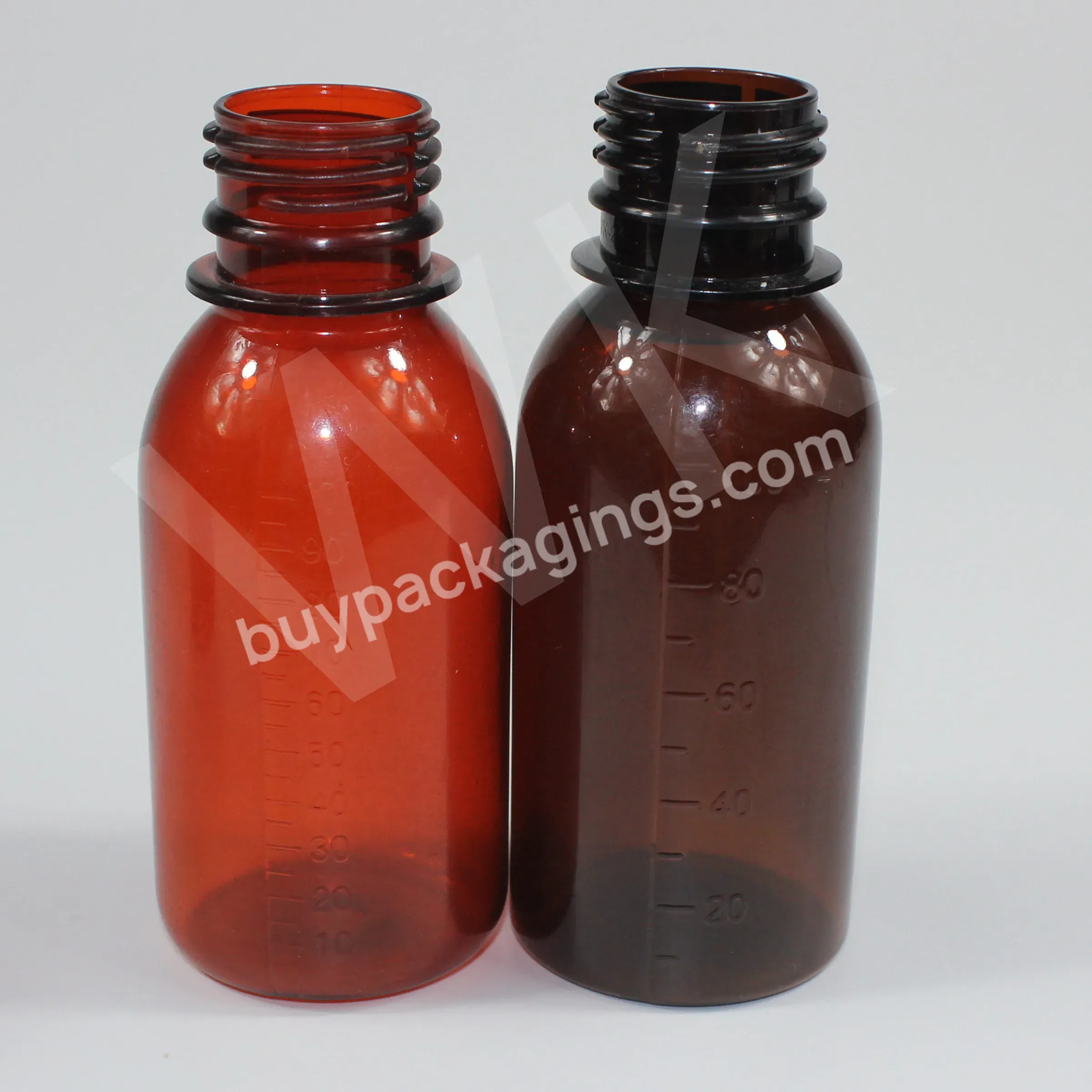 60ml 100ml 120ml 200ml 250ml 500ml Amber Cough Syrup Round Bottle Pet Plastic Medicine Liquid Bottles