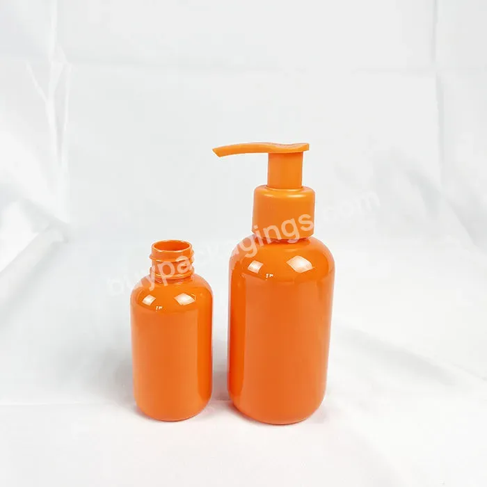 60ml 250ml 500ml Plastic Cosmetic Packaging Glossy Boston Orange Pet Lotion Bottles Plastic Spray Bottle