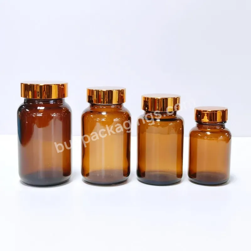 60ml 75ml 100ml 120ml 150ml Wide-mouth Empty Pharmaceutical Glass Amber Bottle Medical Bottle