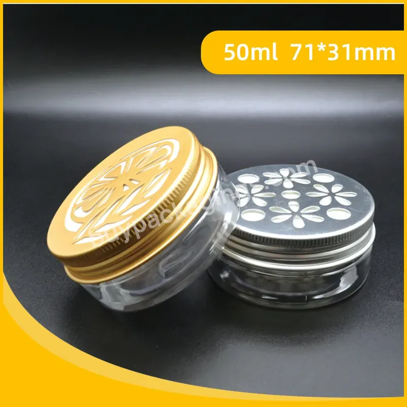 60ml Clear Plastic Pet Jar Plastic Jar With Aluminium Lid And Transparent Inner Seal