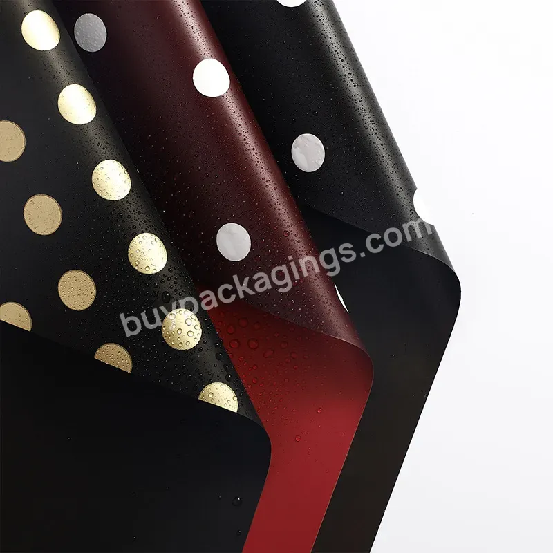 60x60cm 100% Waterproof Flower Packaging Paper With Polka Dot Pattern Printed