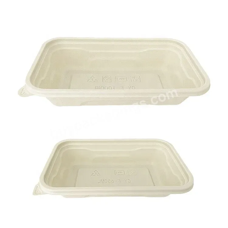 650ml 1000ml Corn Starch Fast Food Container Biodegradable Microwave Lunch Box Plastic Food Meal Prep Containers