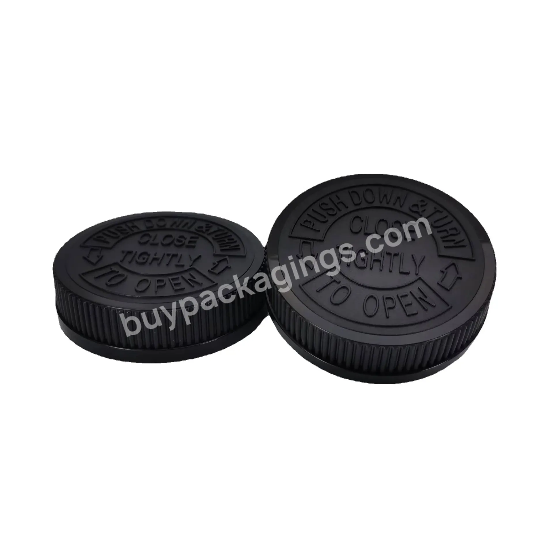 68mm 68/400 Plastic Pp Child Proof Resistant Crc Cap Lid With Heat Induction Liners For Medicine Bottle