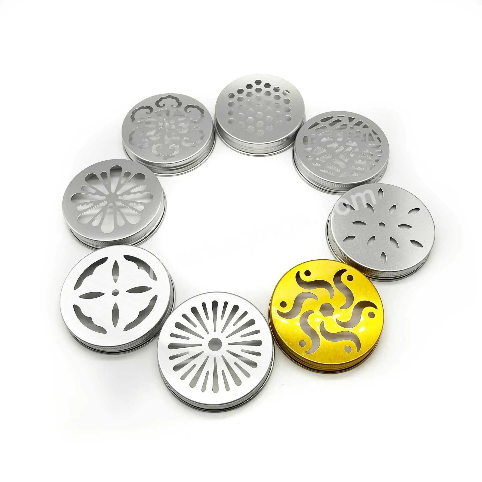 68mm Metal Air Freshener Cap Lid With Custom Logo Aluminum Cap With Hole For Container Jars