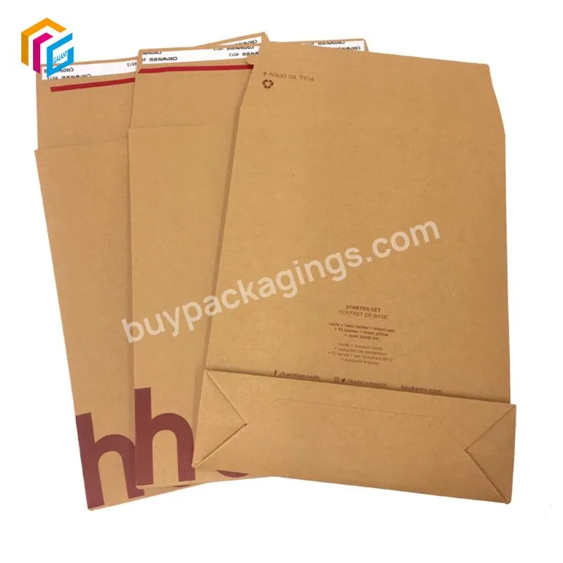 6*9 7*9 inch custom print rigid cardboard expandable gusseted envelopes with clothing hoodies packaging
