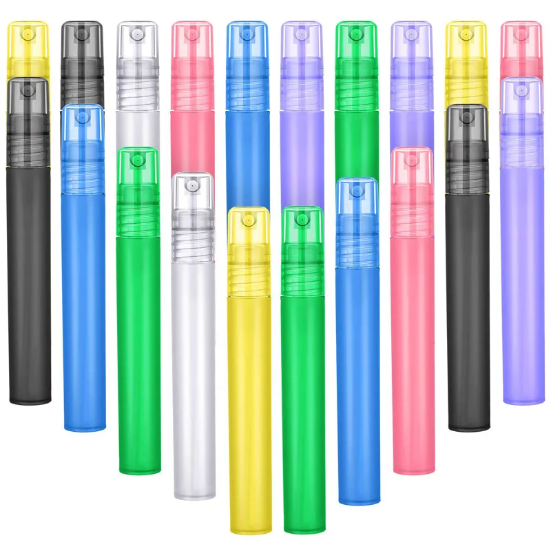 6ml 8ml 10ml Recycled frosted alcohol perfume pen shape pp material small plastic mini spray bottle