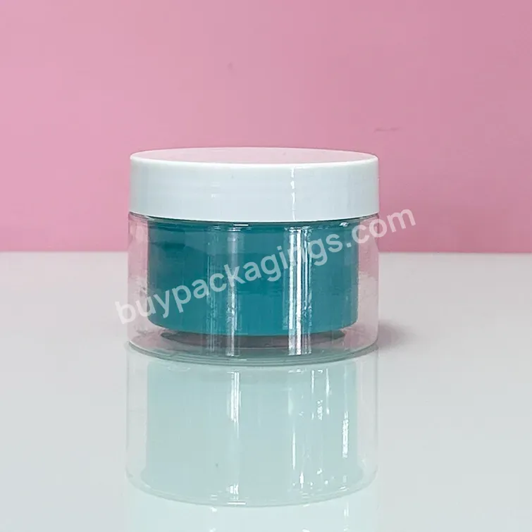 6oz 8oz Empty Wholesale Large Plastic Pet Clear Scrub Cream Jar And Green Liner,Body Butter Jar Container Packaging - Buy Body Scrub Jar,Body Butter Jar,Plastic Pet Jar.