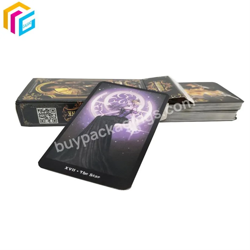 70*120mm Big Size 78 Cards a Deck Purple Bulk Custom Printing Tarot Cards with Guidebook