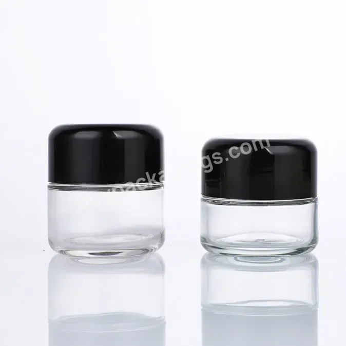 70ml 90ml 110ml 180ml Food Storage Jar Glass Cylinder Capsule Bottle With Matte Black Cap