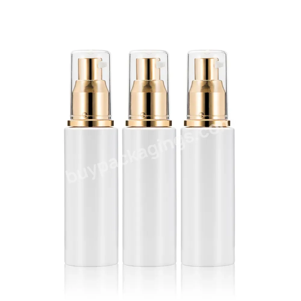 70ml White Pet Material Golden Pump Head Skin Care Product Packaging Plastic Empty Bottle With Lid Bottle Wholesale - Buy Bottle With Lid,Empty Bottle,Plastic Bottle.