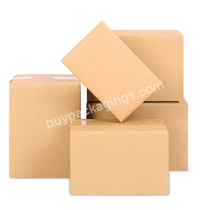 7#100 Pcs Wholesale 3 Ply Wall Kraft Brown Export Corrugated Mail Shipping Carton Paper Boxes For Packing Box