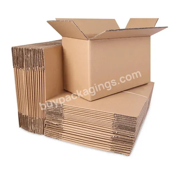7#100 Pcs Wholesale 3 Ply Wall Kraft Brown Export Corrugated Mail Shipping Carton Paper Boxes For Packing Box
