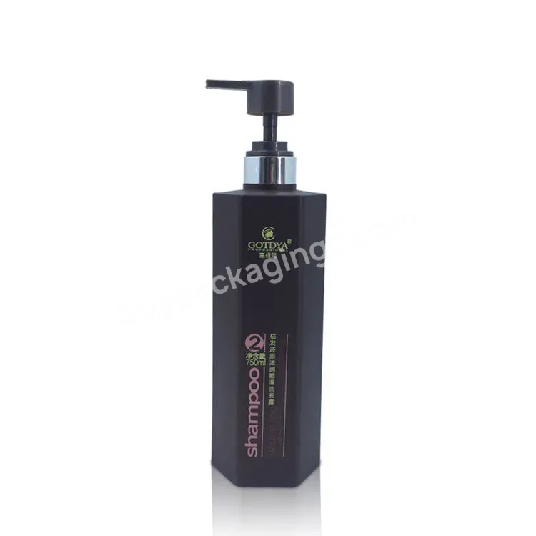 750ml Black Lotion Packaging Unique Hdpe Biodegradable Plastic Shampoo Shower Gel Lotion Pump Bottle