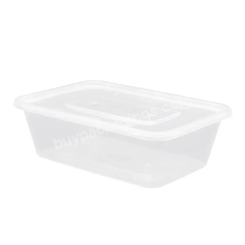 750ml Disposable Clear Plastic Food Container,Pp Rectangle Plastic Lunch Box With Lid