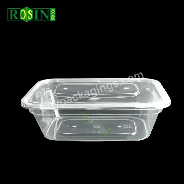 750ml Injection Clear Disposable Plastic Pp Lunch Box Takeaway Storage Food Togo Meal Prep Containers With Lid