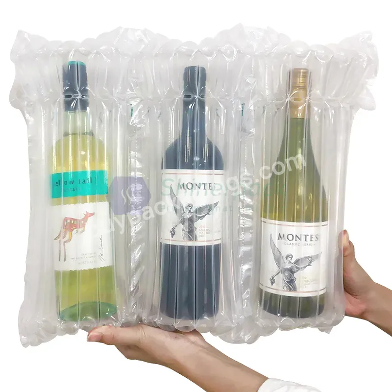 750ml Recyclable Strong Air Column Bag Protective Package Inflatable Wrap Pack Bubble Bag For Wine Packaging Material