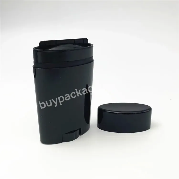 75g Pp Flat Oval Empty Deodorant Stick Container Twist Up Solid Sunscreen Stick Bottle For Man