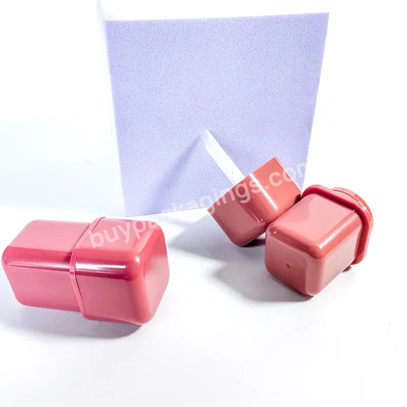 7.5ml Red Empty Square Lip Gloss Packaging Custom Lipgloss Tubes With Brush Applicator