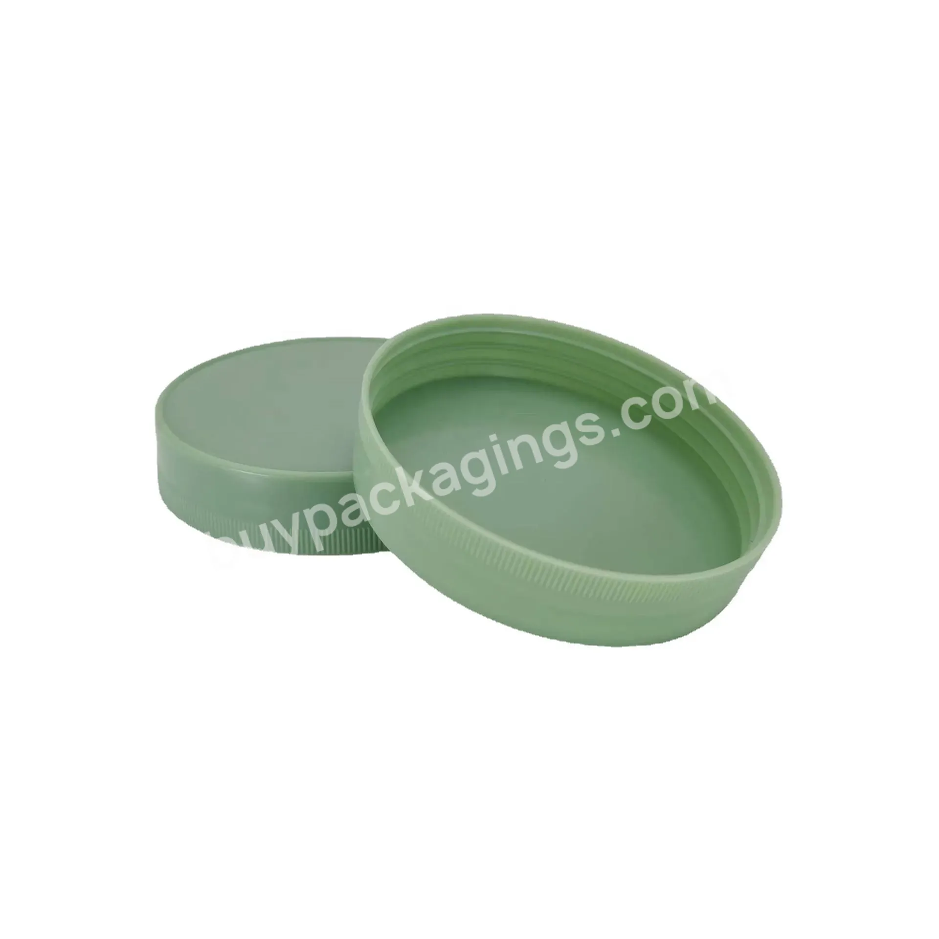 75mm 75/400 Big Large Plastic Pp Ribbed Screw Cap Lid With Aluminum Foil Induction Gasket Liner