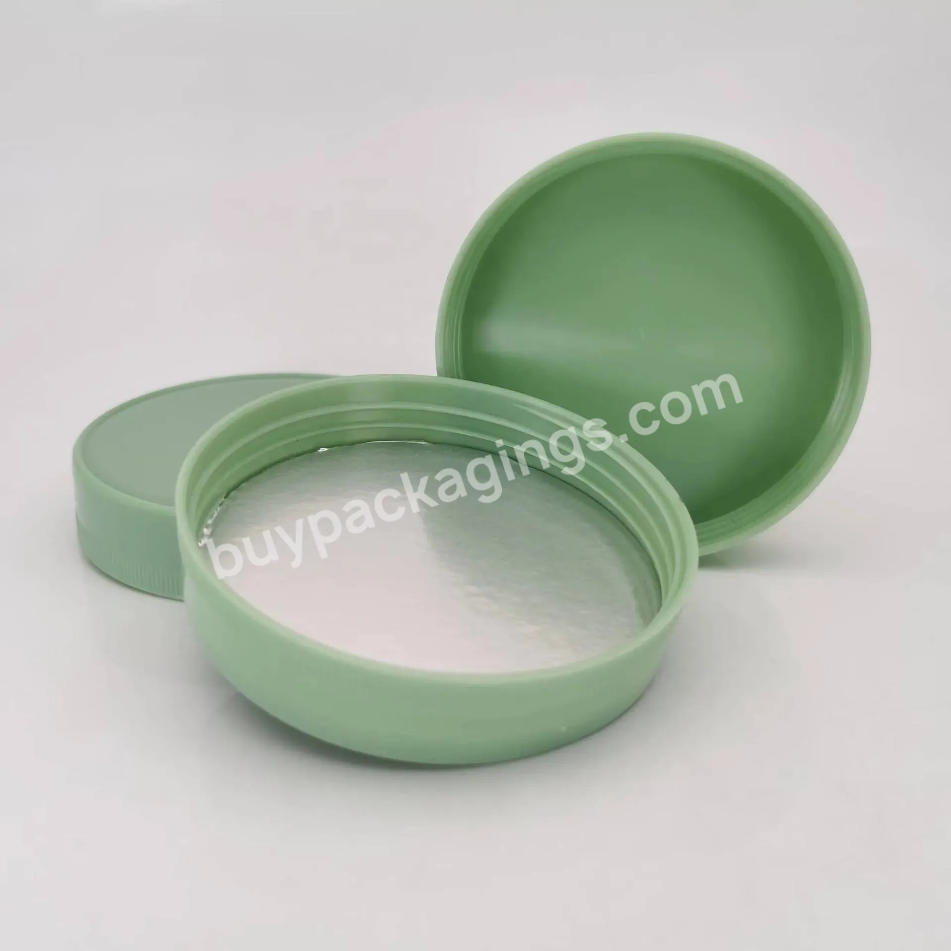 75mm 75/400 Big Large Plastic Pp Ribbed Screw Cap Lid With Aluminum Foil Induction Gasket Liner