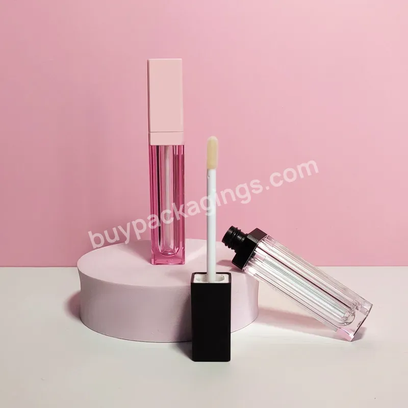 7ml Hot Sale Led Silver Black White Gradient Clear Lipgloss Tubes With Light And Mirror Makeup Packaging Wand Lipgloss Container