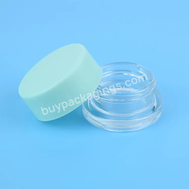 7ml Low Profile Glass Concentrate Container Black/white/green Color Cap